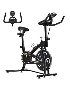HOMCOM Indoor Stationary Exercise Bike 6kg Flywheel Fitness Cardio Workout Bke Trainer for Home Gym w/ Adjustable Resistance LCD
