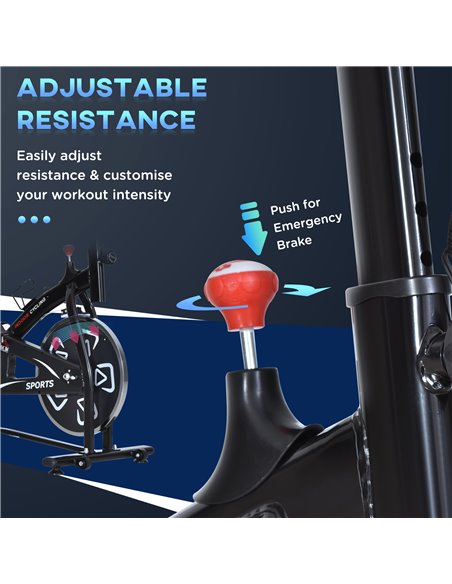 HOMCOM Indoor Stationary Exercise Bike 6kg Flywheel Fitness Cardio Workout Bke Trainer for Home Gym w/ Adjustable Resistance LCD - pic 102732 | FastDaddyshop