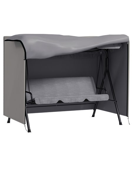 Outsunny 205 x 124cm Three-Seater Swing Chair Protective Cover Grey 84B-446V00GY - pic 102970 | FastDaddyshop
