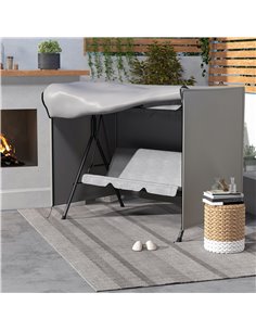 Outsunny 205 x 124cm Three-Seater Swing Chair Protective Cover Grey 84B-446V00GY 2