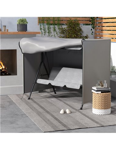 Outsunny 205 x 124cm Three-Seater Swing Chair Protective Cover Grey 84B-446V00GY