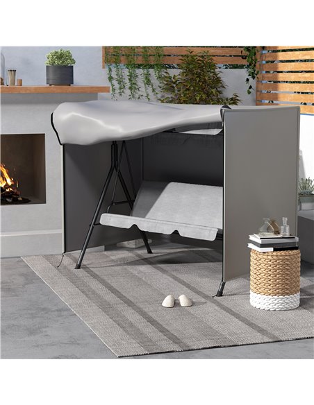 Outsunny 205 x 124cm Three-Seater Swing Chair Protective Cover Grey 84B-446V00GY - pic 102971 | FastDaddyshop
