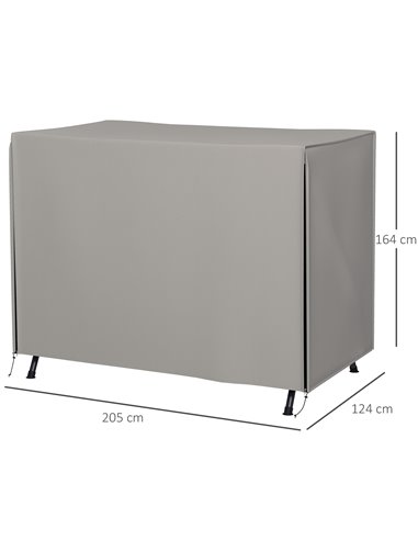 Outsunny 205 x 124cm Three-Seater Swing Chair Protective Cover Grey 84B-446V00GY