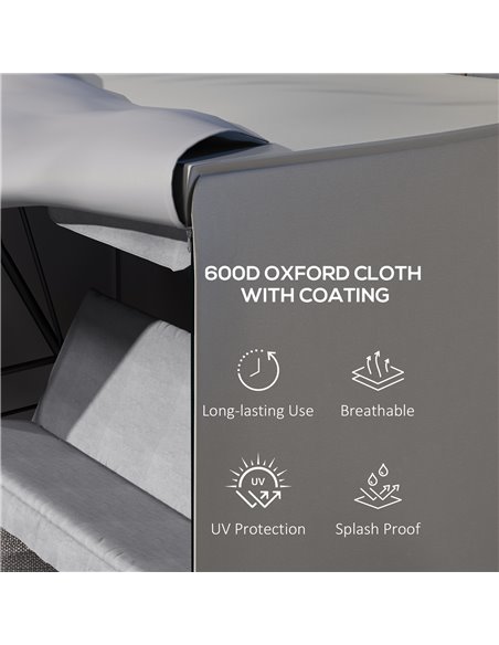 Outsunny 205 x 124cm Three-Seater Swing Chair Protective Cover Grey 84B-446V00GY - pic 102973 | FastDaddyshop