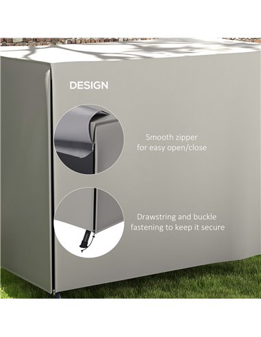 Outsunny 205 x 124cm Three-Seater Swing Chair Protective Cover Grey 84B-446V00GY