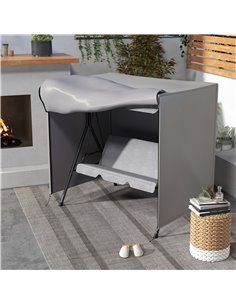 Outsunny 152 x 177cm Three-Seater Swing Chair Protective Cover Light Grey 84B-445V00GY 2