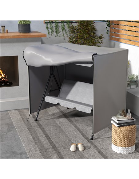 Outsunny 152 x 177cm Three-Seater Swing Chair Protective Cover Light Grey 84B-445V00GY - pic 102980 | FastDaddyshop