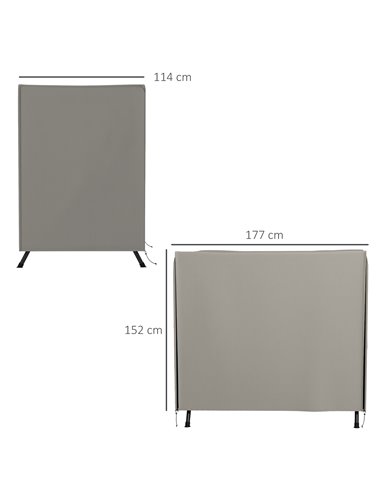 Outsunny 152 x 177cm Three-Seater Swing Chair Protective Cover Light Grey 84B-445V00GY