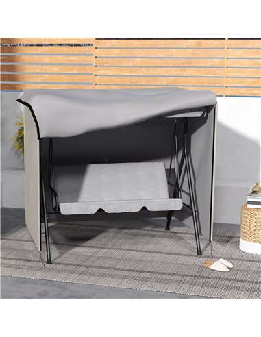 Outsunny 152 x 177cm Three-Seater Swing Chair Protective Cover Light Grey 84B-445V00GY