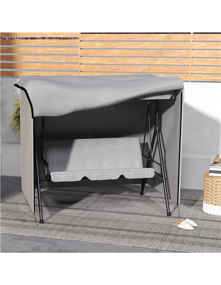 Outsunny 152 x 177cm Three-Seater Swing Chair Protective Cover Light Grey 84B-445V00GY - pic 102984 | FastDaddyshop