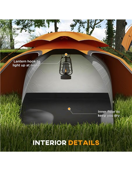 Outsunny Camping Tent with Self Inflatable Mattress, 1 Person Dome Tent with Removable Rainfly and Aluminium Frame, 2000mm Water - pic 103022 | FastDaddyshop