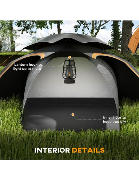 Outsunny Camping Tent with Self Inflatable Mattress, 1 Person Dome Tent with Removable Rainfly and Aluminium Frame, 2000mm Water - pic 103028 | FastDaddyshop