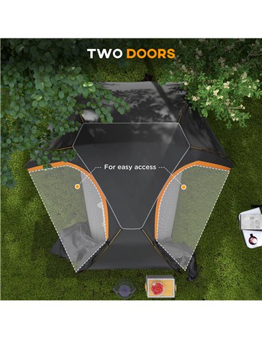 Outsunny Camping Tent with Self Inflatable Mattress, 1 Person Dome Tent with Removable Rainfly and Aluminium Frame, 2000mm Water