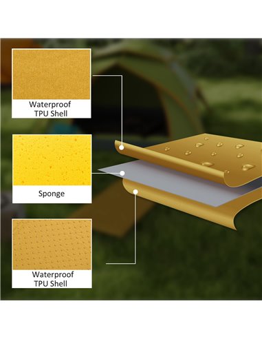 Outsunny Camping Tent with Self Inflatable Mattress, 1 Person Dome Tent with Removable Rainfly and Aluminium Frame, 2000mm Water