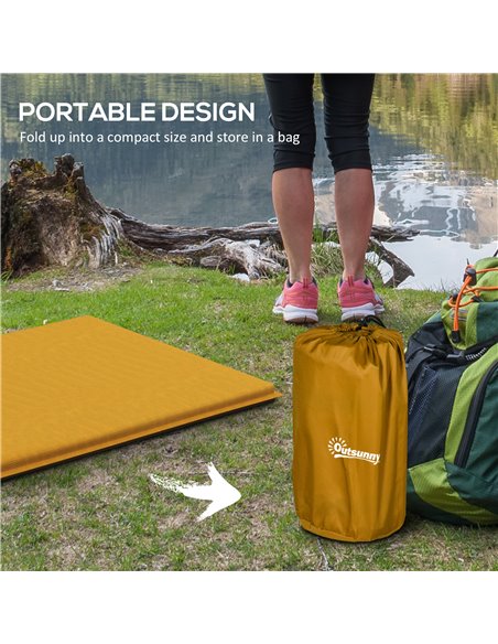 Outsunny Camping Tent with Self Inflatable Mattress, 1 Person Dome Tent with Removable Rainfly and Aluminium Frame, 2000mm Water - pic 103032 | FastDaddyshop