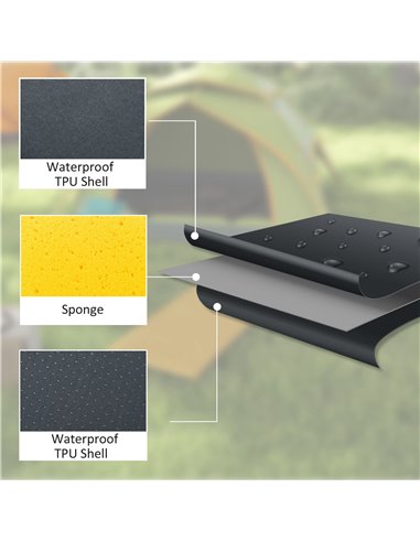 Outsunny Camping Tent with Self Inflatable Mattress, 1 Person Dome Tent with Removable Rainfly and Aluminium Frame, 2000mm Water