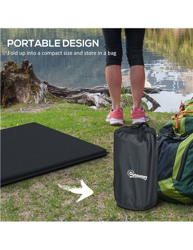 Outsunny Camping Tent with Self Inflatable Mattress, 1 Person Dome Tent with Removable Rainfly and Aluminium Frame, 2000mm Water