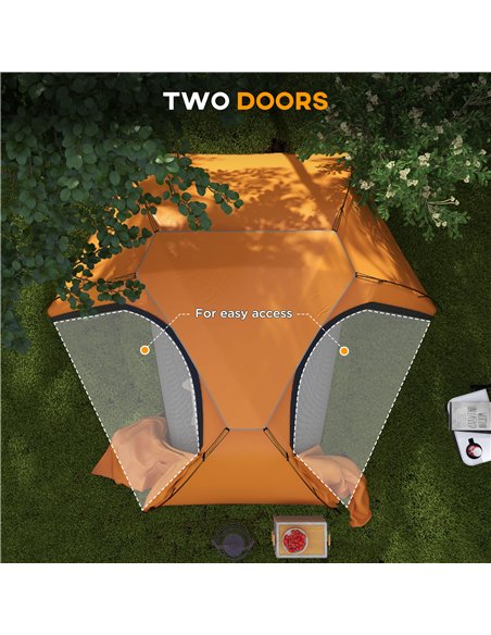 Outsunny Camping Tent with Self Inflatable Mattress, 1 Person Dome Tent with Removable Rainfly and Aluminium Frame, 2000mm Water - pic 103050 | FastDaddyshop
