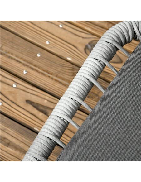 Outsunny 6 Seater Outdoor Rattan Garden Furniture Sets with Sofa, Footstool and Wood-Plastic Coffee Table, 193x72x75cm, Grey - pic 10312 | FastDaddyshop