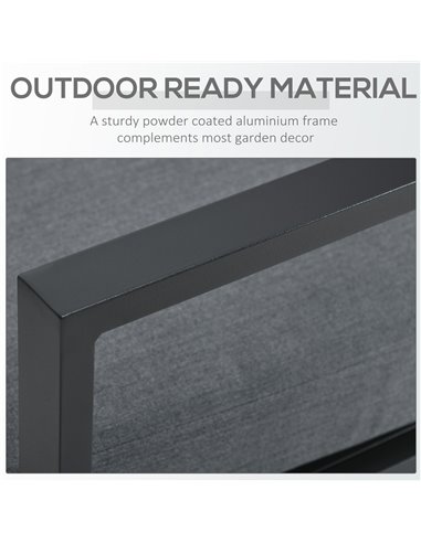 Outsunny 5-Piece Aluminium Garden Furniture Sets, 4 Seater Outdoor Conversational Sofa Sectional with Gas Fire Pit Table for Yar