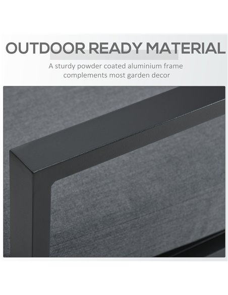 Outsunny 5-Piece Aluminium Garden Furniture Sets, 4 Seater Outdoor Conversational Sofa Sectional with Gas Fire Pit Table for Yar - pic 10334 | FastDaddyshop