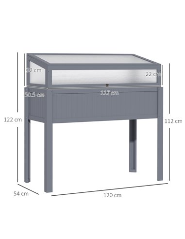 Outsunny Raised Garden Bed 2-IN-1 Wood Cold Frame Greenhouse with Elevated Garden Box, Openable Top for Flowers, Vegetables, Pla