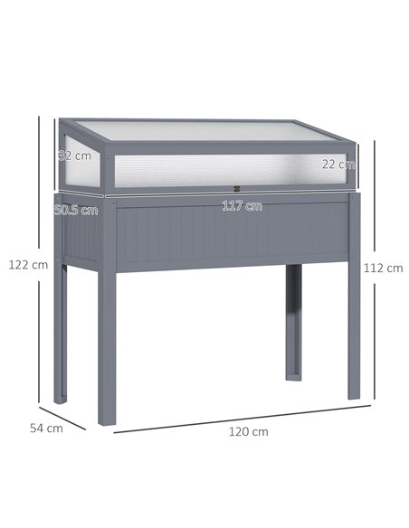 Outsunny Raised Garden Bed 2-IN-1 Wood Cold Frame Greenhouse with Elevated Garden Box, Openable Top for Flowers, Vegetables, Pla - pic 103404 | FastDaddyshop