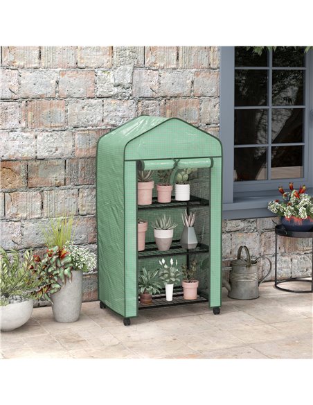 Outsunny Three-Tier Mini Greenhouse - Green 84H-068V00GN - pic 103448 | FastDaddyshop