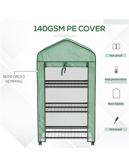 Outsunny Three-Tier Mini Greenhouse - Green 84H-068V00GN - pic 103451 | FastDaddyshop