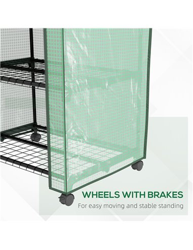 Outsunny Three-Tier Mini Greenhouse - Green 84H-068V00GN