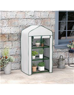 Outsunny Three-Tier Mini Greenhouse - White 84H-069V01WT 2