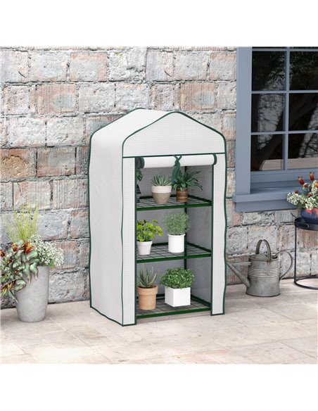 Outsunny Three-Tier Mini Greenhouse - White 84H-069V01WT - pic 103457 | FastDaddyshop