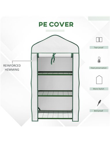 Outsunny Three-Tier Mini Greenhouse - White 84H-069V01WT