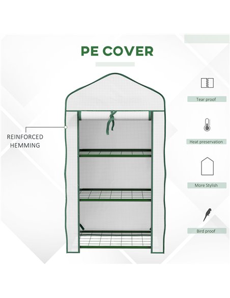 Outsunny Three-Tier Mini Greenhouse - White 84H-069V01WT - pic 103459 | FastDaddyshop