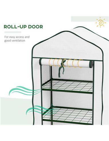 Outsunny Three-Tier Mini Greenhouse - White 84H-069V01WT