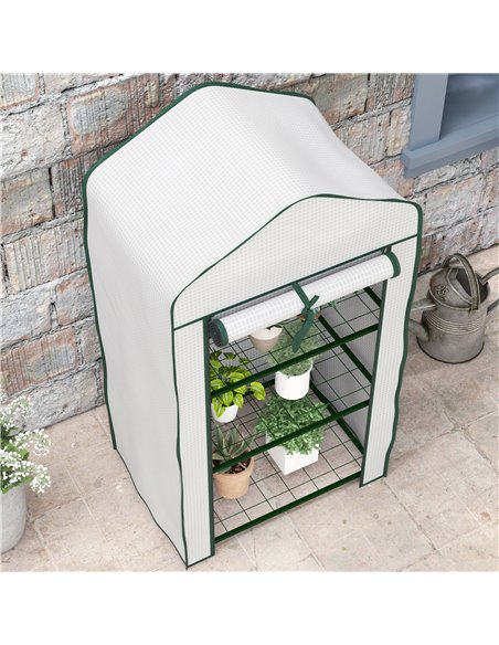 Outsunny Three-Tier Mini Greenhouse - White 84H-069V01WT - pic 103463 | FastDaddyshop
