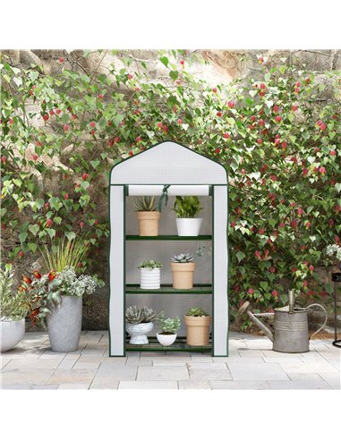 Outsunny Three-Tier Mini Greenhouse - White 84H-069V01WT