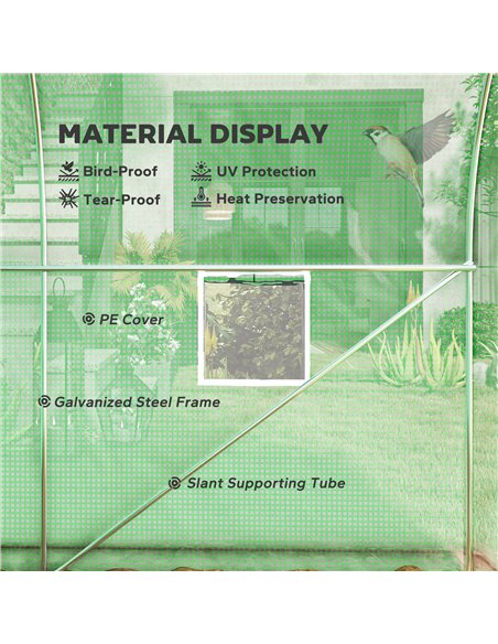 Outsunny 300 x 195cm Walk-In Tunnel Greenhouse - Green 845-155V01GN - pic 103477 | FastDaddyshop