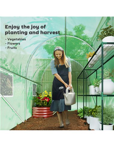 Outsunny 300 x 195cm Walk-In Tunnel Greenhouse - Green 845-155V01GN