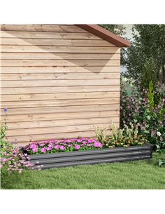 Outsunny 60 x 240cm Galvanised Steel Planter, with Open Bottom 84H-110V00CG 2
