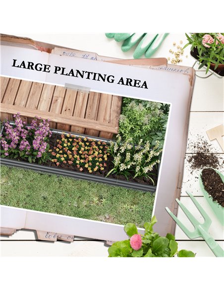 Outsunny 60 x 240cm Galvanised Steel Planter, with Open Bottom 84H-110V00CG - pic 103567 | FastDaddyshop