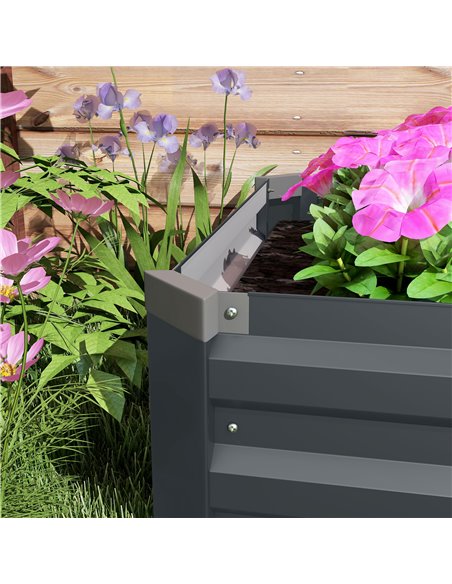 Outsunny 60 x 240cm Galvanised Steel Planter, with Open Bottom 84H-110V00CG - pic 103571 | FastDaddyshop