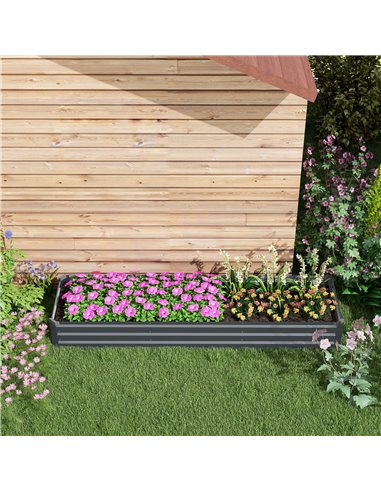 Outsunny 60 x 240cm Galvanised Steel Planter, with Open Bottom 84H-110V00CG