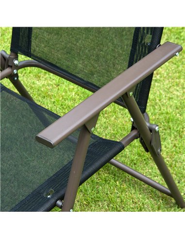 Outsunny 6 PCs Garden Patio Furniture Set Bistro Set Texteline Folding Chairs +Table +Parasol (Black)