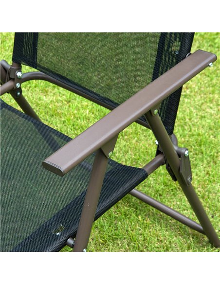 Outsunny 6 PCs Garden Patio Furniture Set Bistro Set Texteline Folding Chairs +Table +Parasol (Black) - pic 10363 | FastDaddyshop