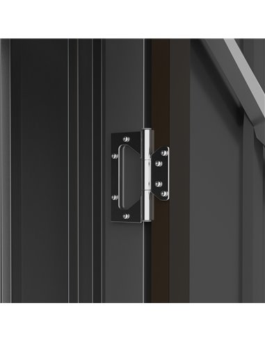 Outsunny 3.3 x 3.4ft Lean To Steel Garden Shed, with Locking Door - Brown/Grey 845-530V00BN