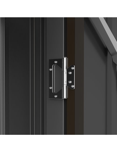 Outsunny 3.3 x 3.4ft Lean To Steel Garden Shed, with Locking Door - Brown/Grey 845-530V00BN - pic 103725 | FastDaddyshop