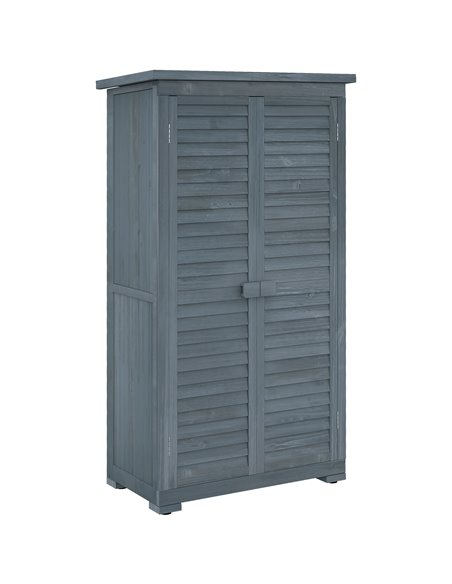 Outsunny 39.5 x 79cm Fir Wood Garden Shed - Grey 845-247GY - pic 103744 | FastDaddyshop