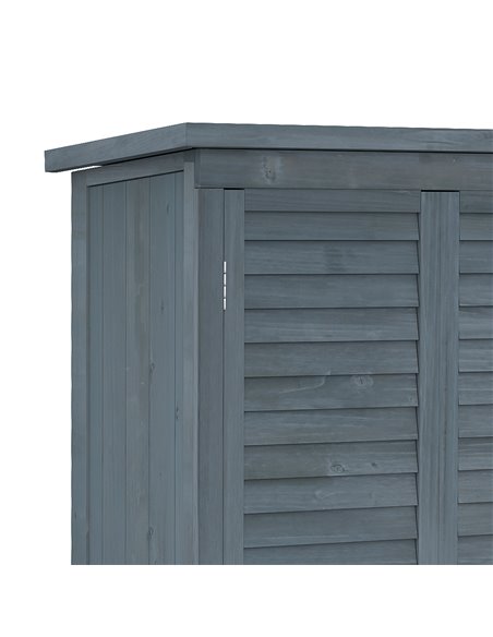 Outsunny 39.5 x 79cm Fir Wood Garden Shed - Grey 845-247GY - pic 103752 | FastDaddyshop