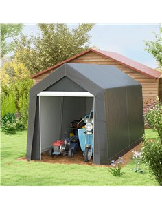 Outsunny 3.6 x 2.1m Portable Outdoor Shed, with Window - Dark Grey 845-948V00CG 2